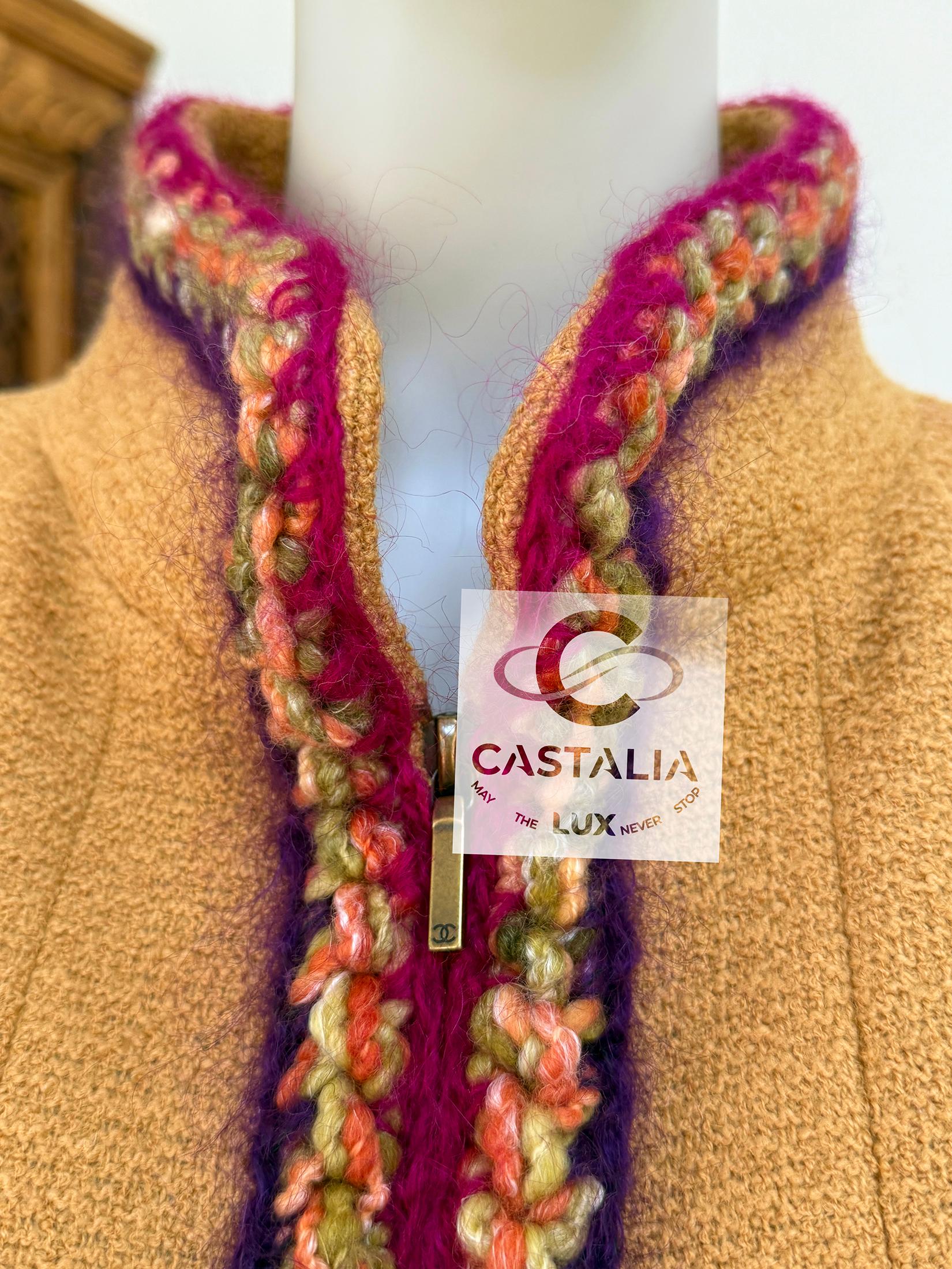 Chanel New Supermarket Collection Mustard Tweed Jacket 36 FR 9