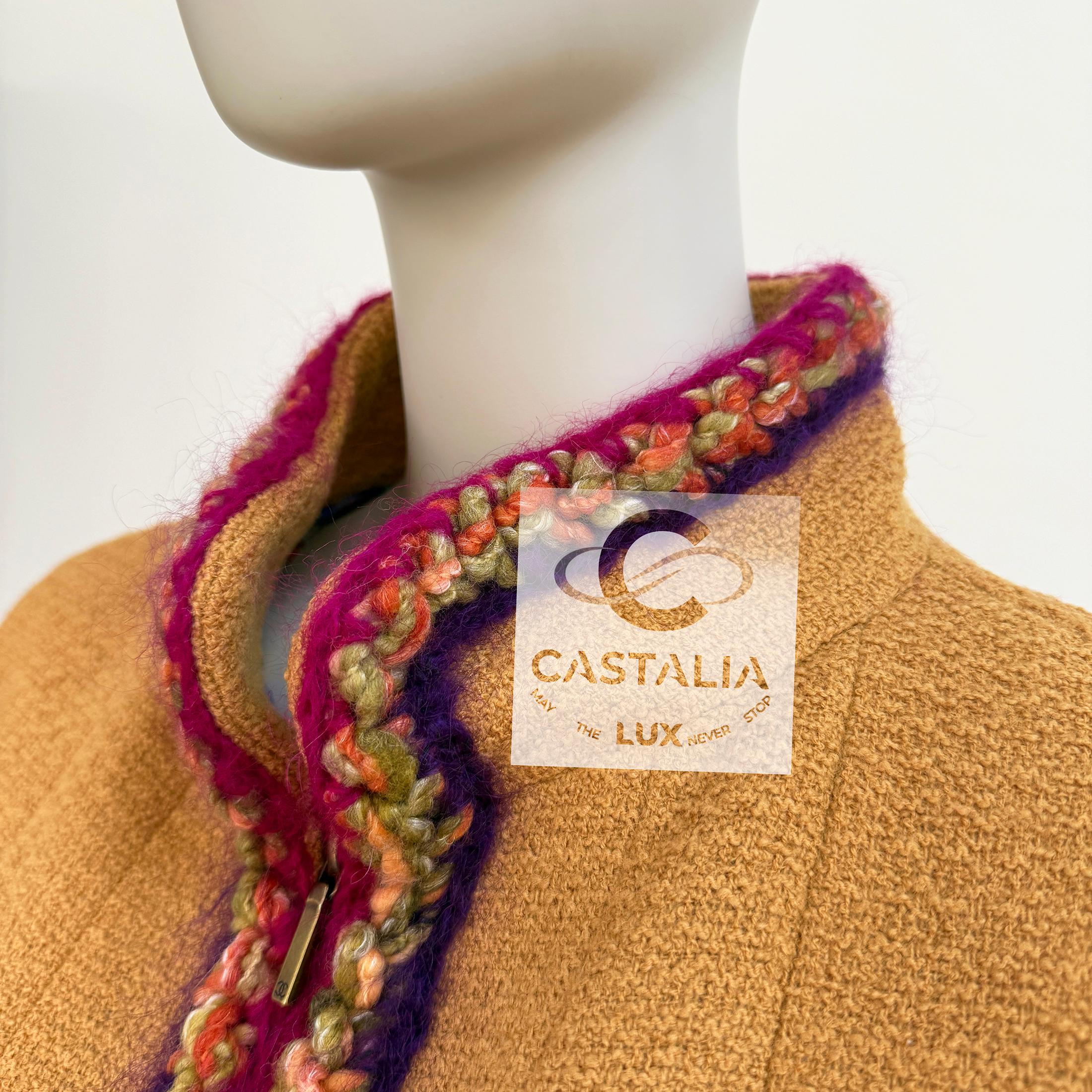 Chanel New Supermarket Collection Mustard Tweed Jacket 36 FR 12