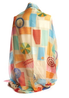 Chanel - Châle en cachemire avec logo de planche de surf, neuf