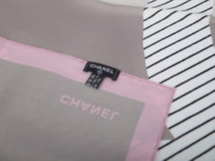Chanel New Taupe Logo Silk Scarf
