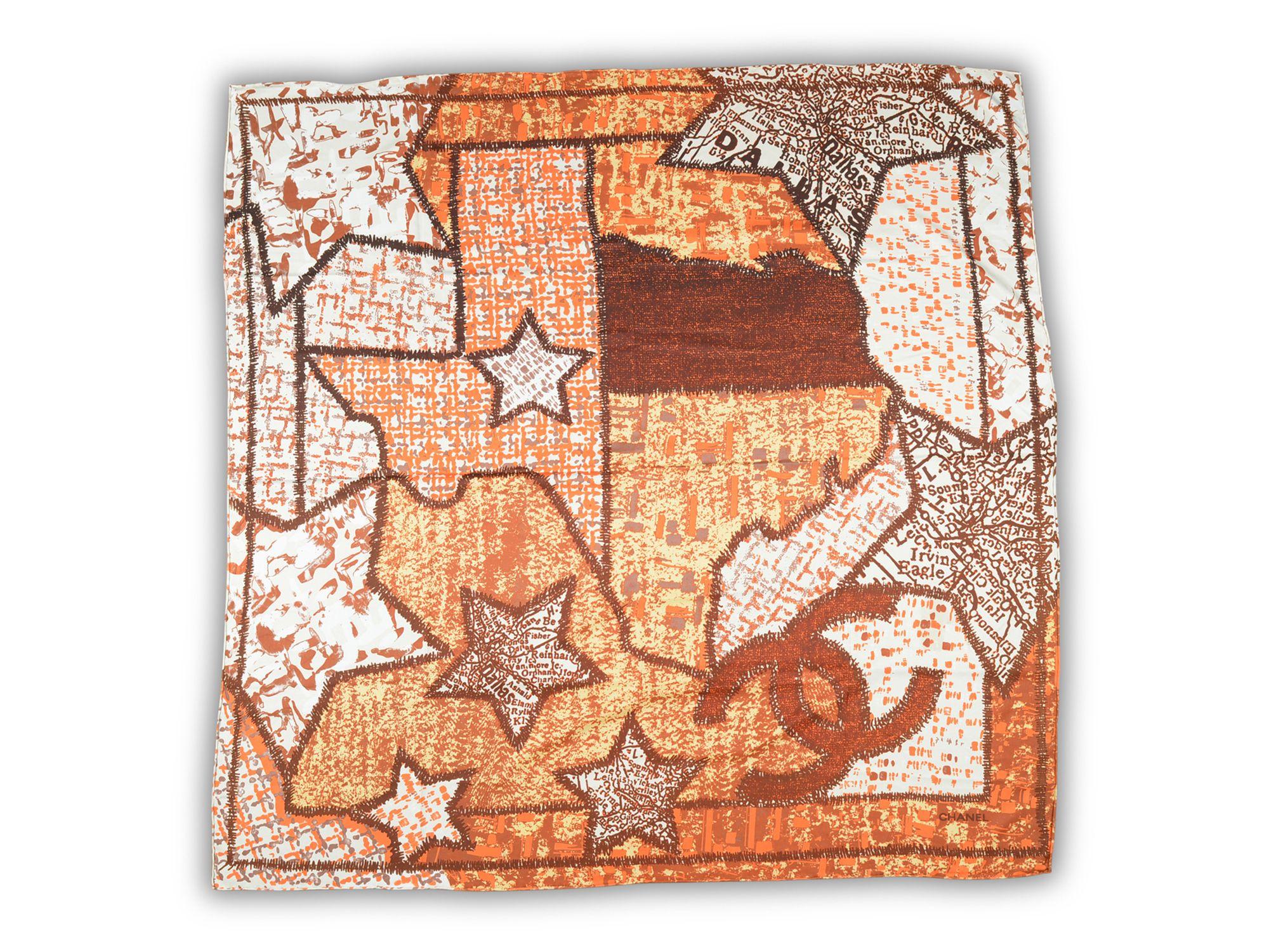 Chanel New Texas Map Silk Shawl