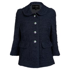 Chanel Nuova Giacca Senza Tempo in Boucle Tweed Nero 42 FR