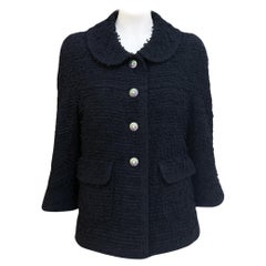 Chanel New Timeless CC Buttons Black Boucle Tweed Jacket 42 FR