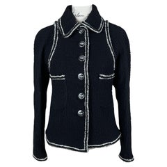 CHANEL New Timeless CC Buttons Black Tweed Jacket