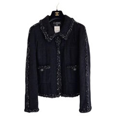 Chanel New Timeless CC Buttons Black Tweed Jacket