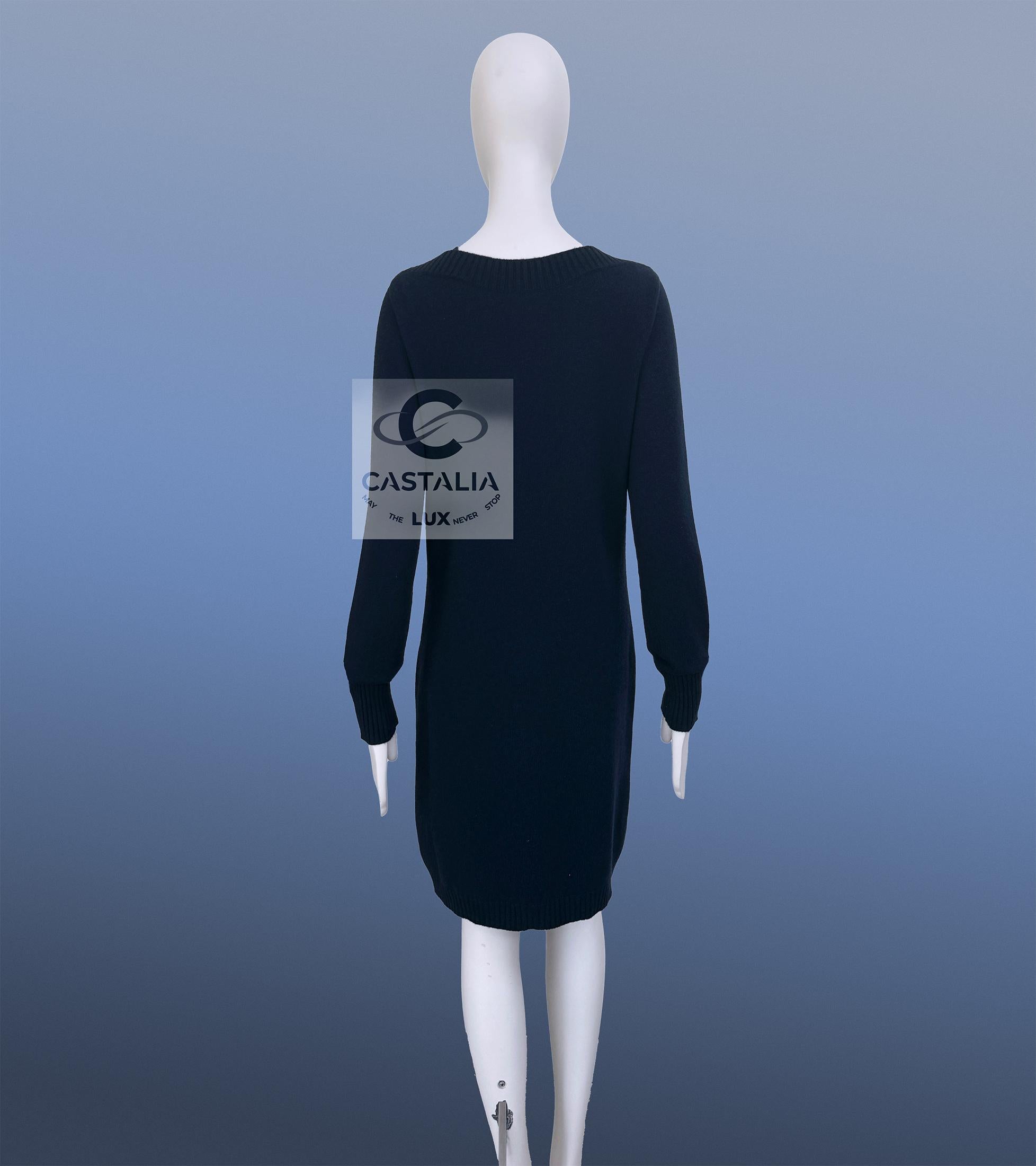 CHANEL New Timeless CC Turlock Chaqueta de cachemira azul marino 38 FR en venta 5