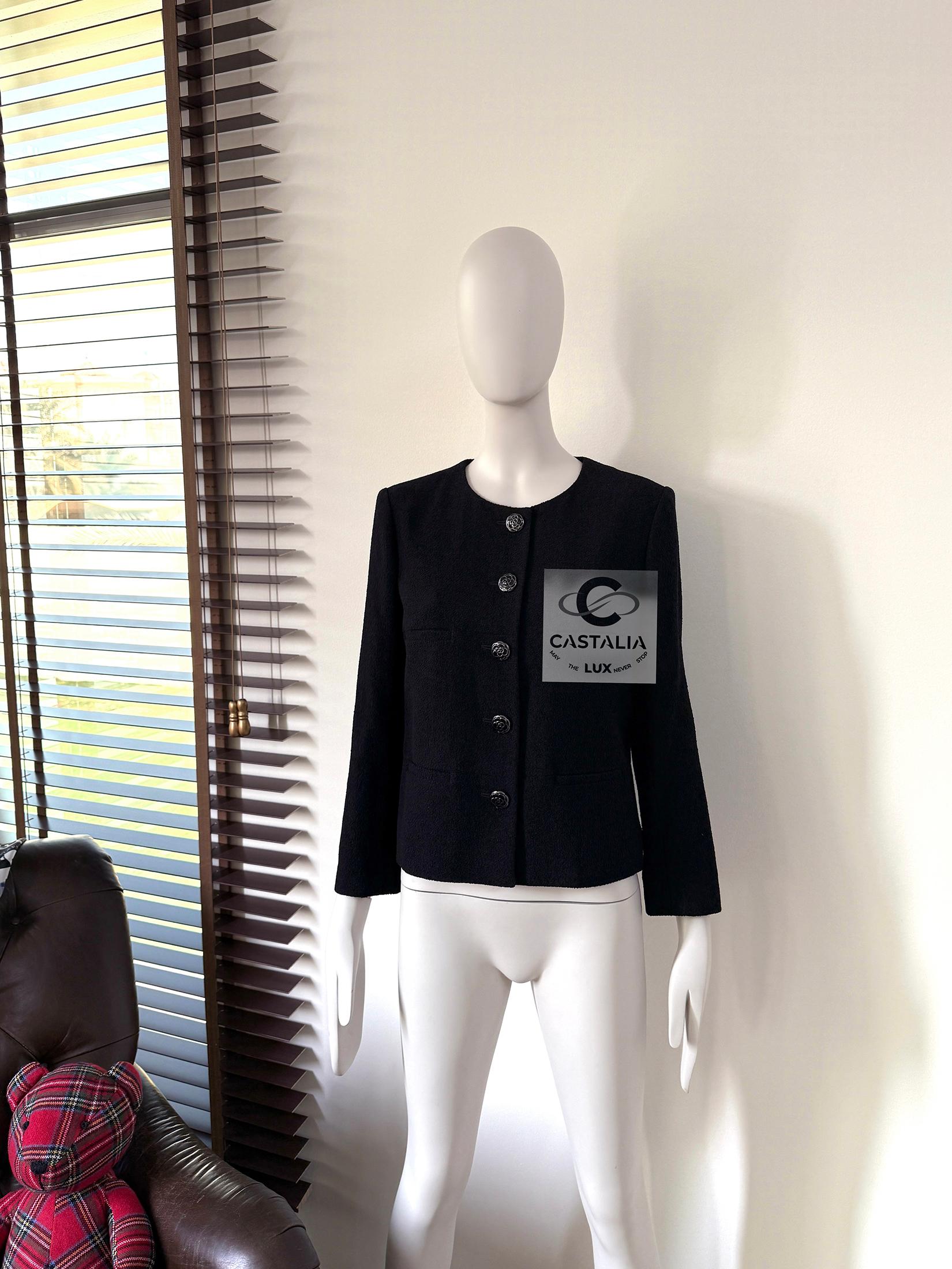 Chanel New Timeless Coco Brasserie Black Tweed Jacket 40 FR 2