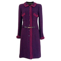 Chanel New Tweed Coat with Logo Belt
