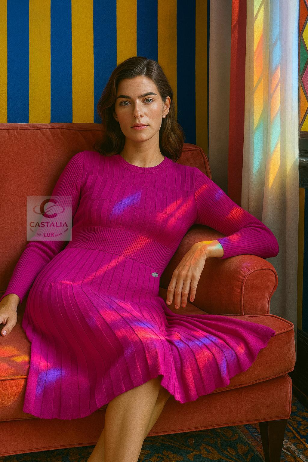 CHANEL New Vibrant Expressionism Fuchsia Kleid 36 FR (Violett) im Angebot