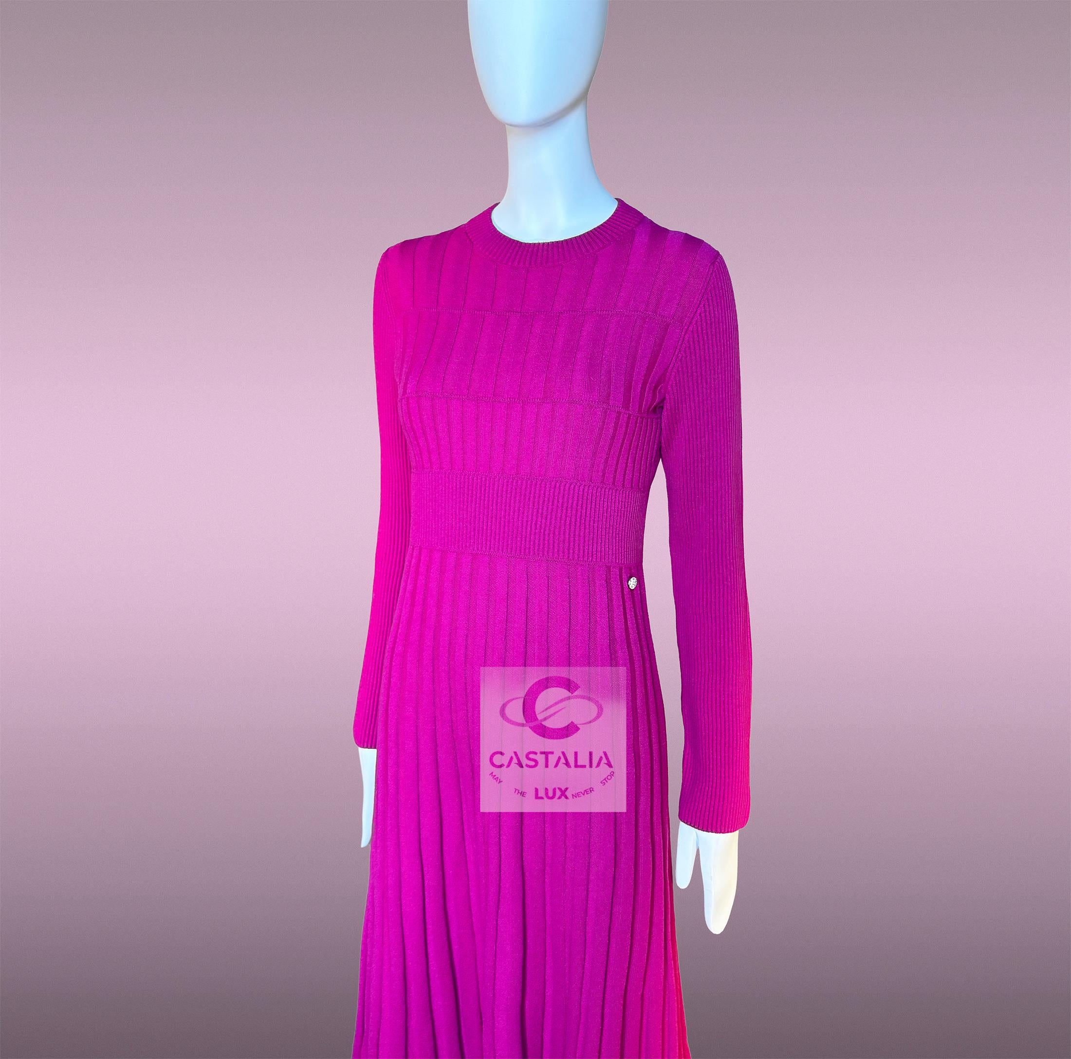 CHANEL New Vibrant Expressionism Fuchsia Kleid 36 FR im Angebot 2