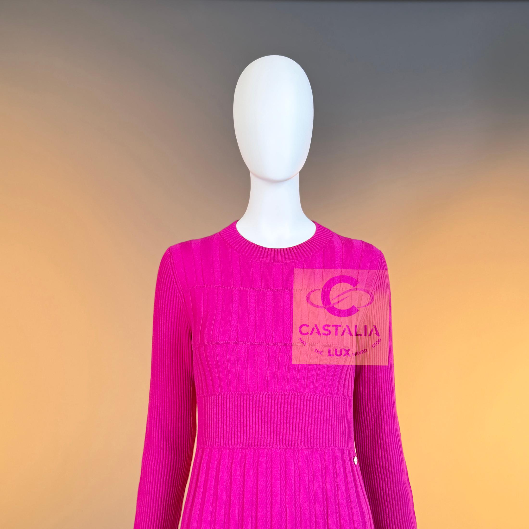 CHANEL New Vibrant Expressionism Robe Fuchsia 36 FR en vente 3