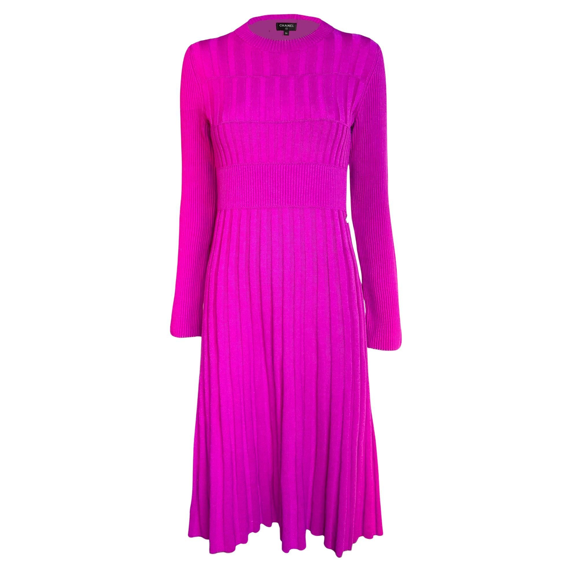 CHANEL New Vibrant Expressionism Fuchsia Kleid 36 FR im Angebot