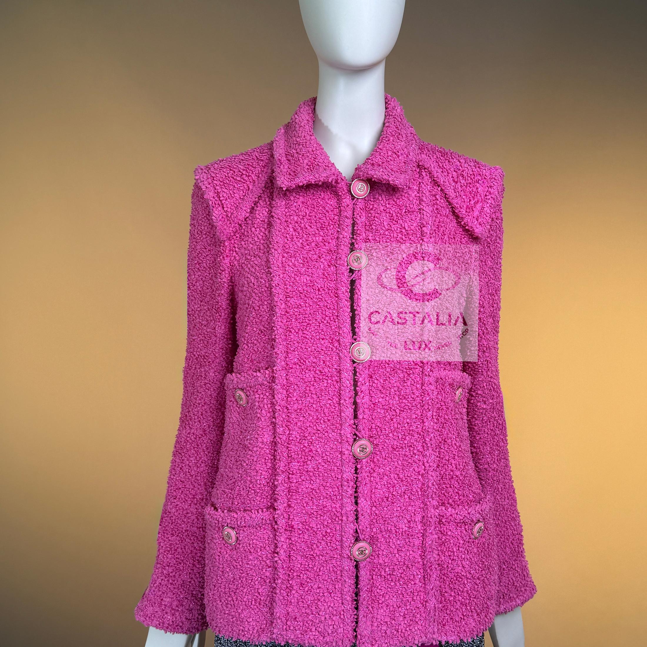 Chanel Iconic Vittoria Ceretti Ad Campaign Tweed Jacket 38 FR For Sale 7