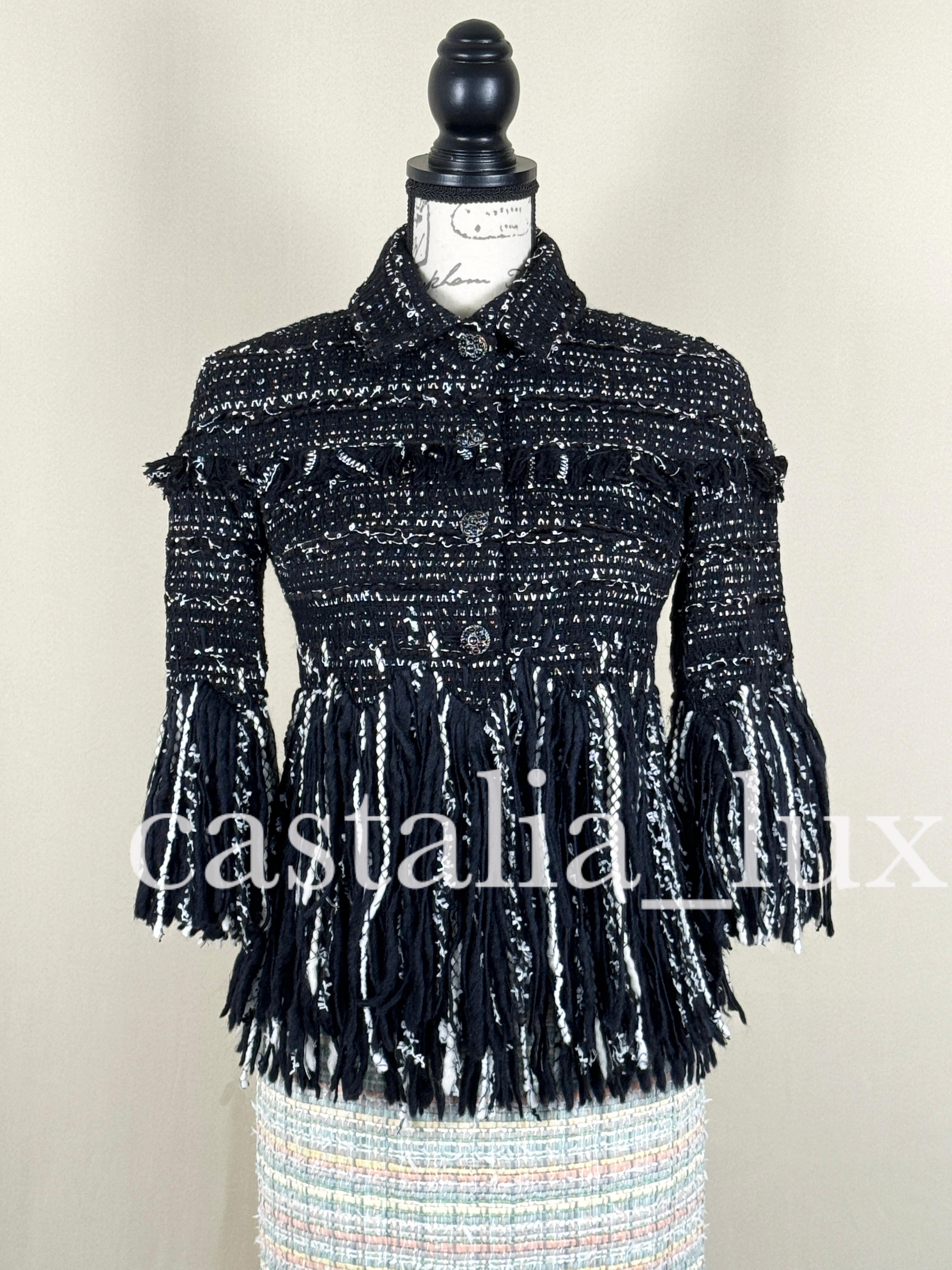 Chanel Neue Vogue Cover Schwarze Tweed-Jacke mit Deckel  im Angebot 3