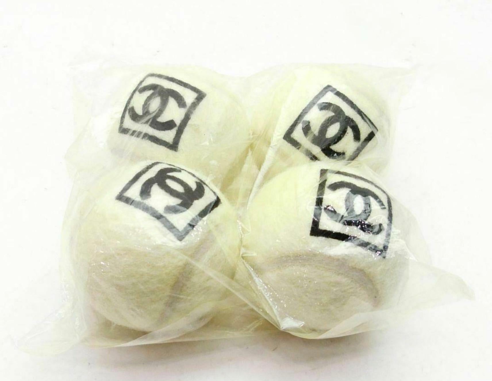 Chanel NEW White Black CC Logo Sports Game Novelty Tennis Balls