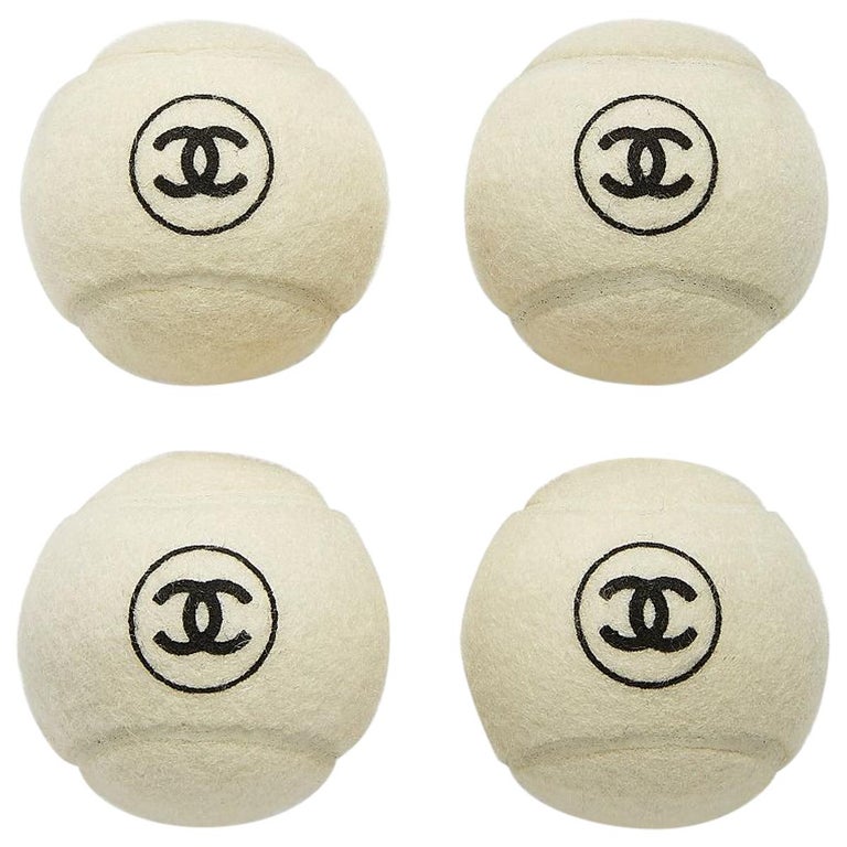 Chanel NEW White Black CC Logo Sports Game Novelty Tennis Balls Four (4)