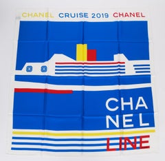 Chanel new white/blue/red/yellow scarf
