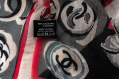 Chanel New White Camellia Cashmere Shawl