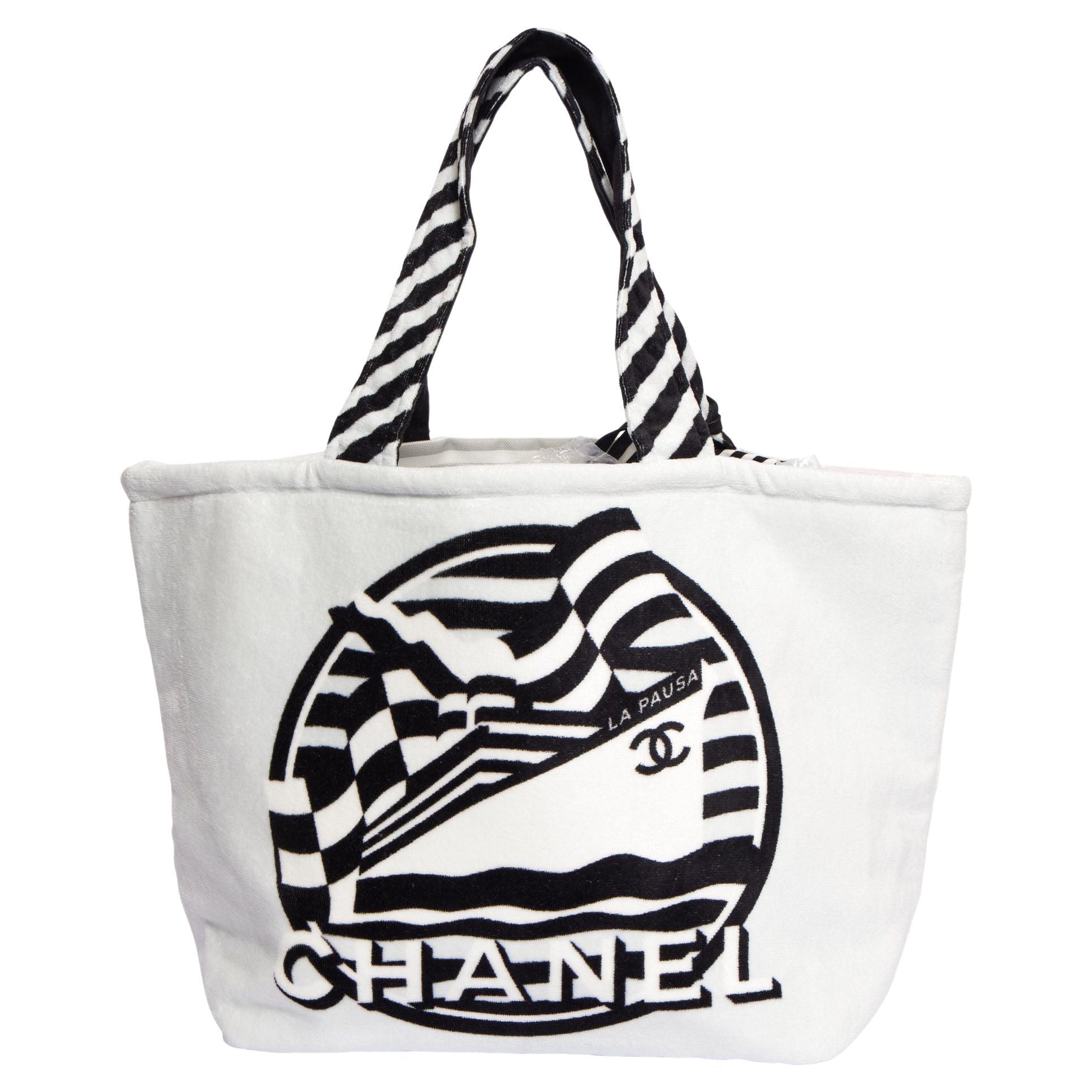 Chanel New White La Pausa Beach Bag For Sale At 1Stdibs