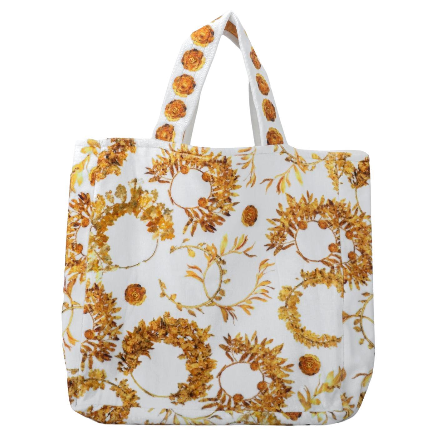Chanel Terry Cloth Beach Bag - 17 For Sale on 1stDibs  terry cloth  backpack, chanel terry bag, chanel terry beach bag