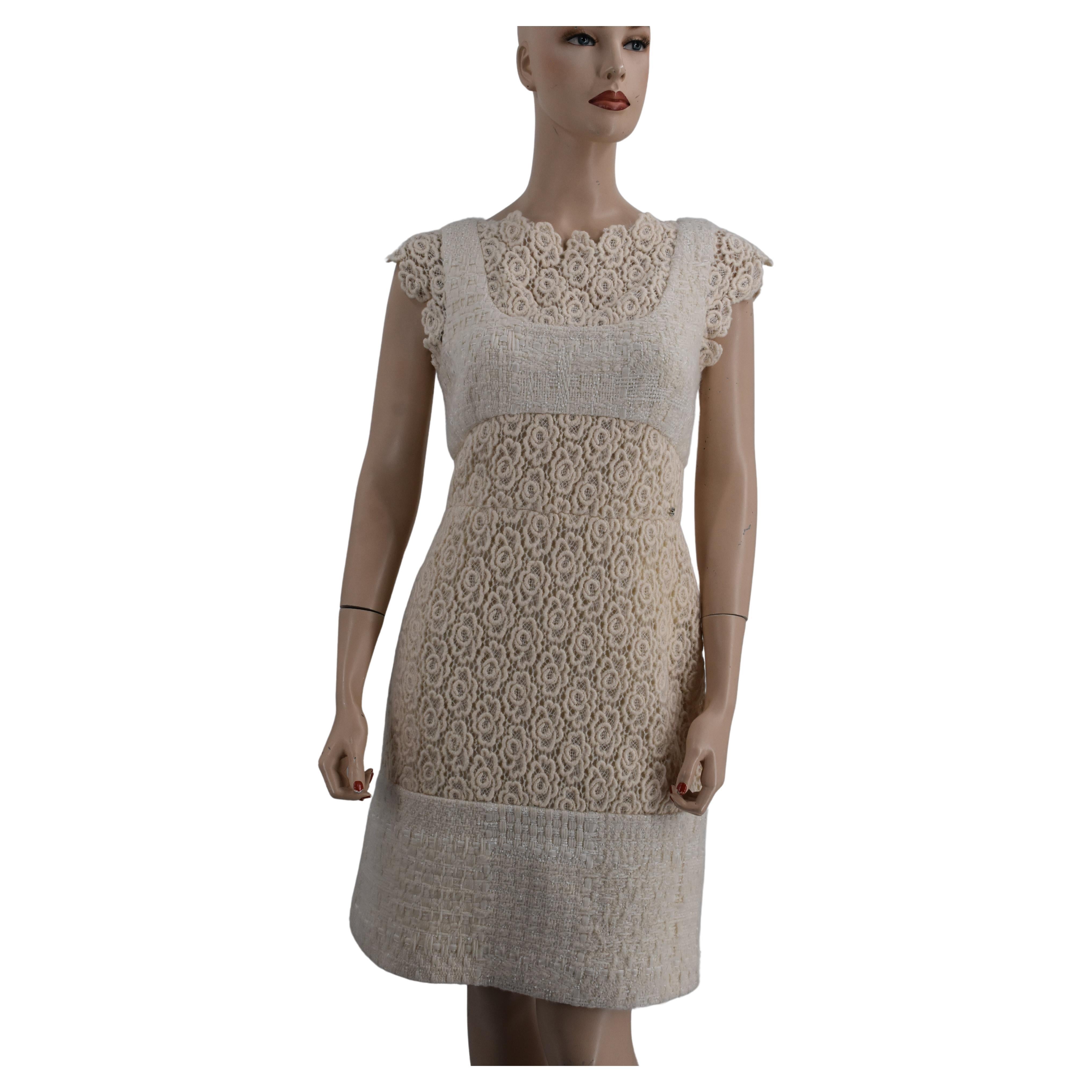 Chanel Nuovo con Etichetta 15A 2015 Abito da Passerella in Cachemire 38 Campione di Tessuto