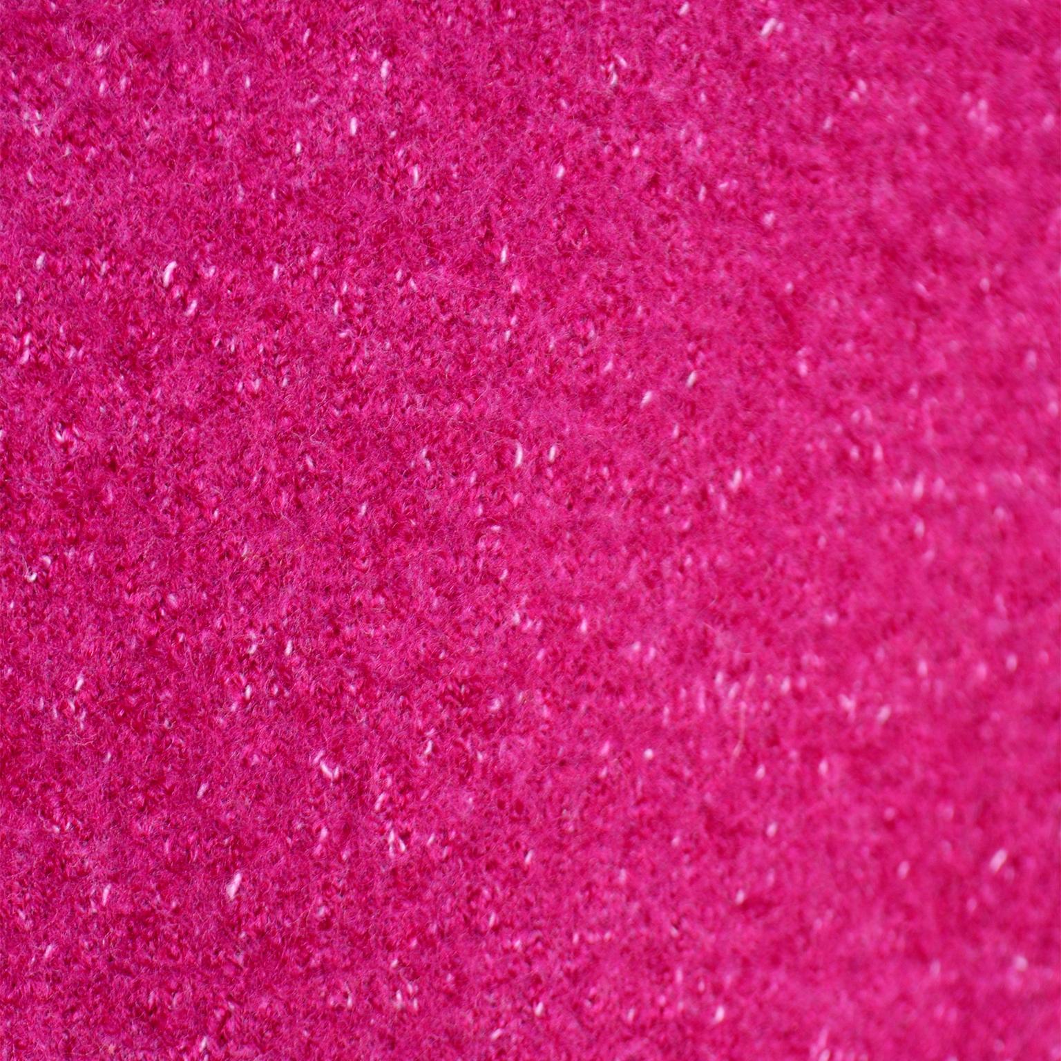 Chanel New With Tags 2018 Raspberry Pink Wool Blend Jacket Deadstock 4