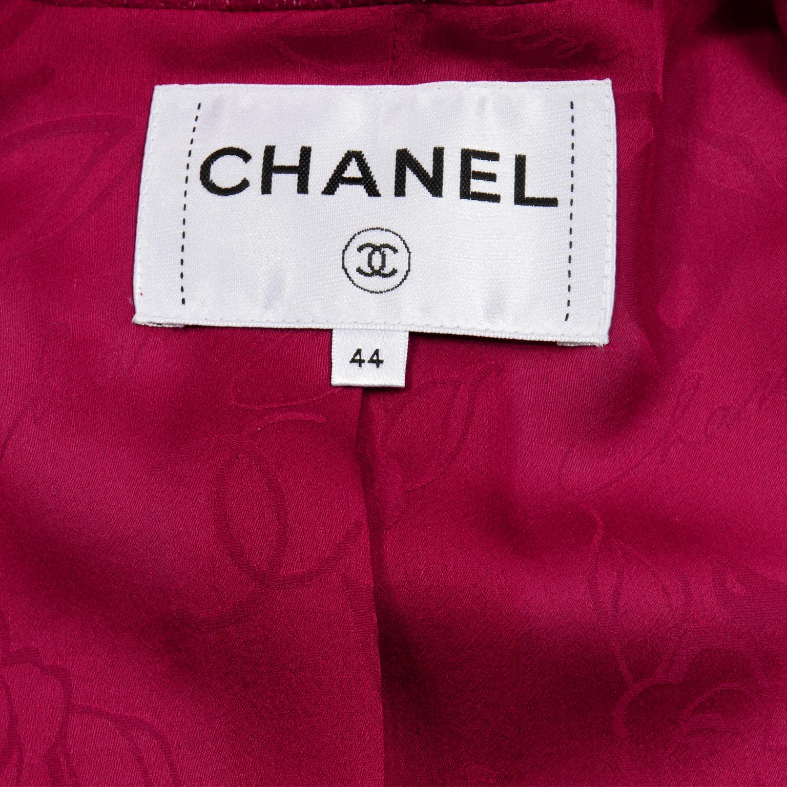 Chanel New With Tags 2018 Raspberry Pink Wool Blend Jacket Deadstock 7