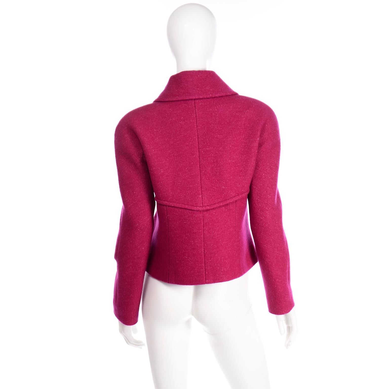pink wool jacket