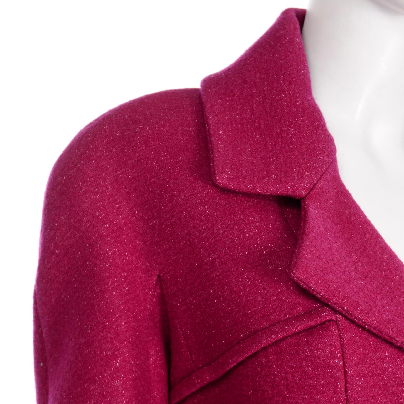 Chanel New With Tags 2018 Raspberry Pink Wool Blend Jacket Deadstock 1