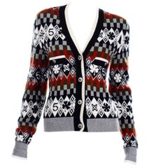 Chanel New With Tags 2019 Cardigan Sweater W Snowflakes Camellias and Number 5