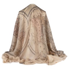 Chanel New World Map Cashmere Shawl