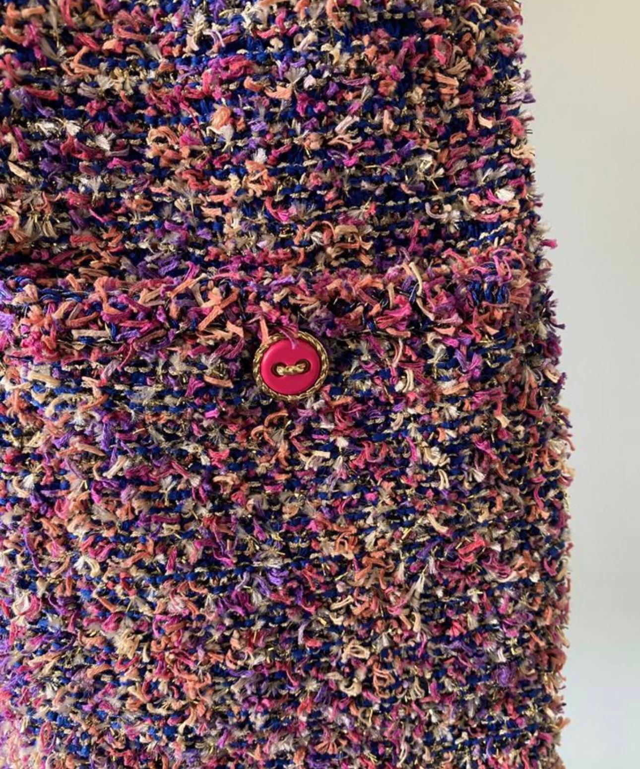 Chanel Neuer übergroßer gewebter Fantasy-Tweedmantel aus Tweed im Zustand „Neu“ im Angebot in Dubai, AE
