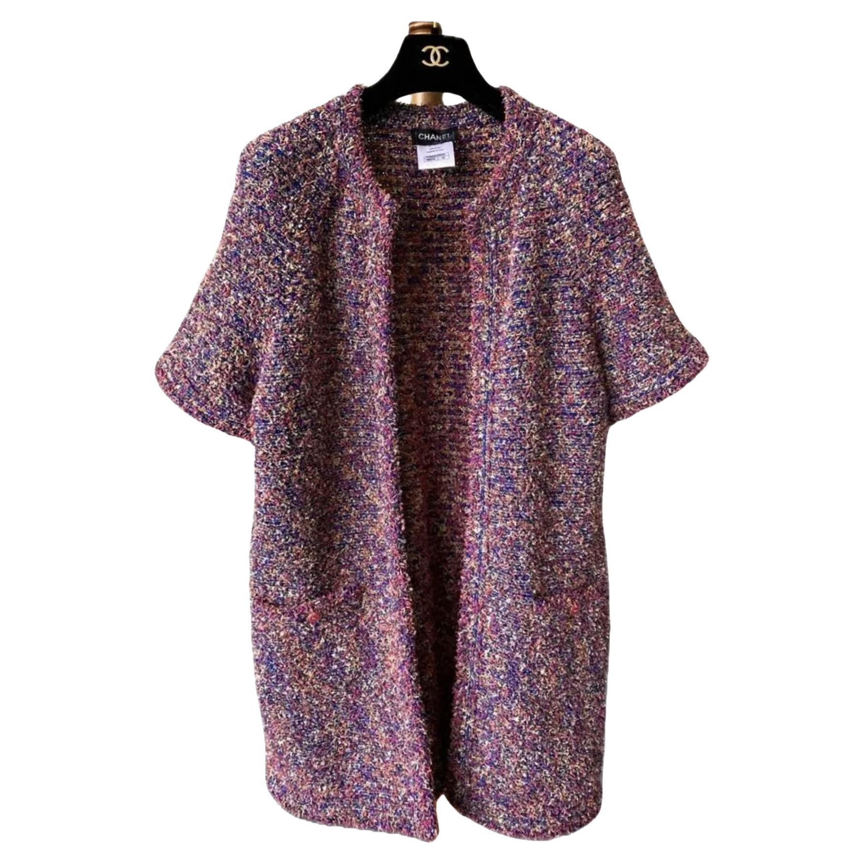 Chanel New Woven Fantasy Tweed Oversized Coat For Sale