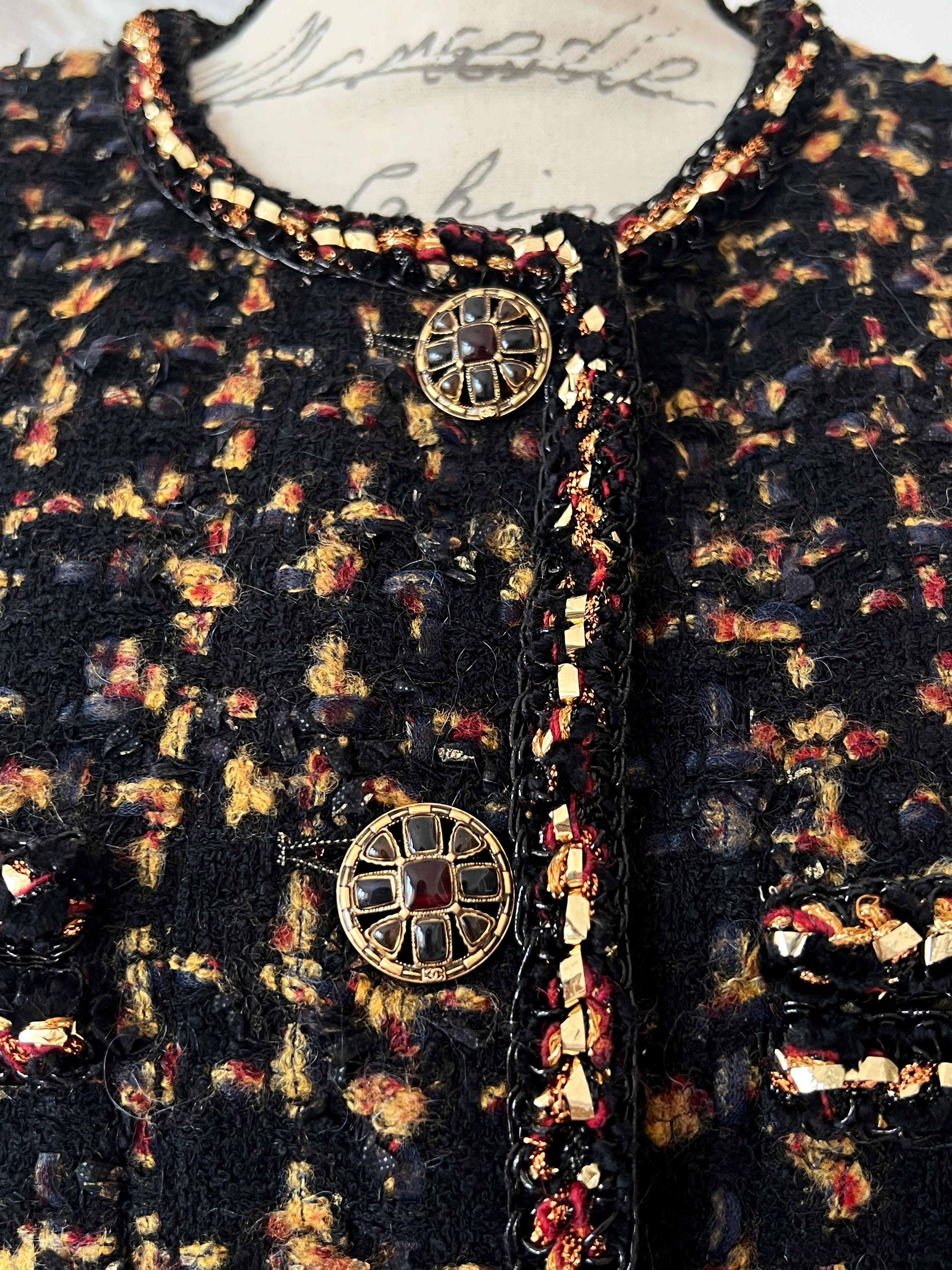 Chanel New-York Kollektion, schwarze Tweed-Jacke, 2019 im Angebot 3
