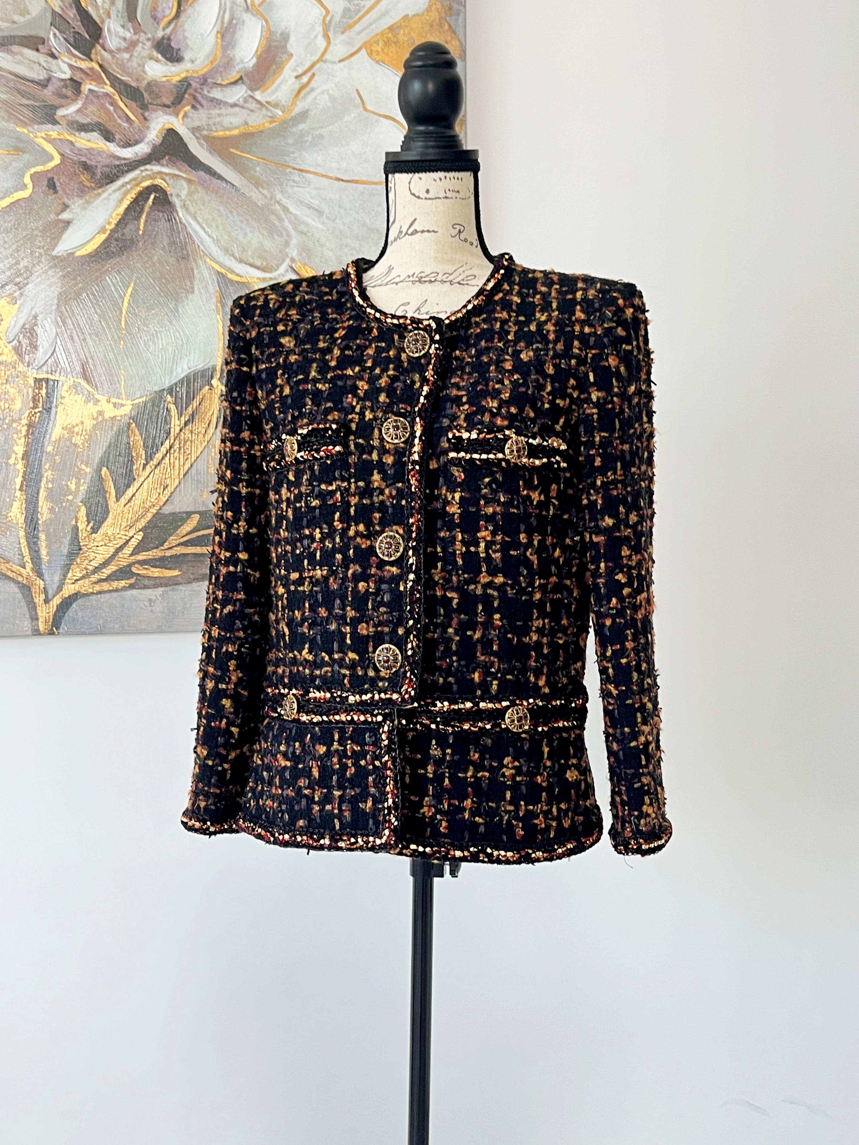 Chanel New-York Kollektion, schwarze Tweed-Jacke, 2019 im Angebot 4