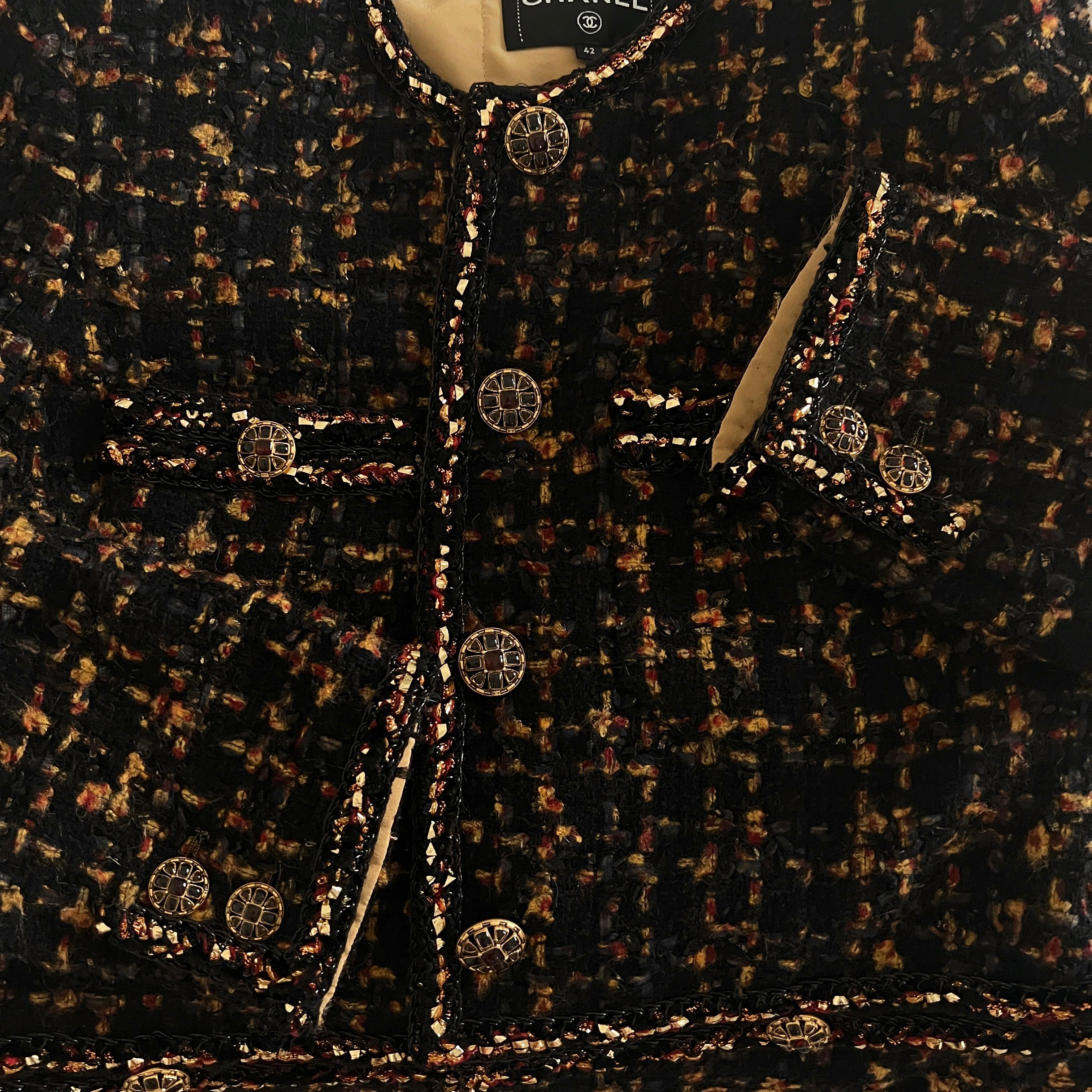 Chanel New-York Kollektion, schwarze Tweed-Jacke, 2019 im Angebot 5