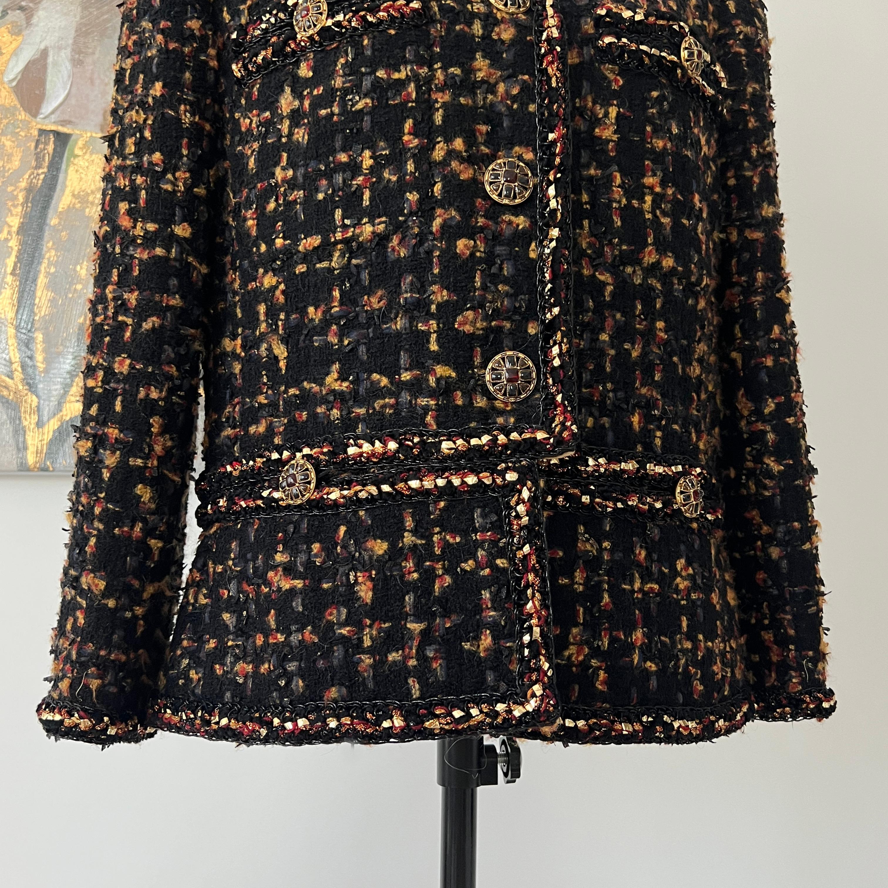 Chanel New-York Collection Black Tweed Jacket, 2019 For Sale 10