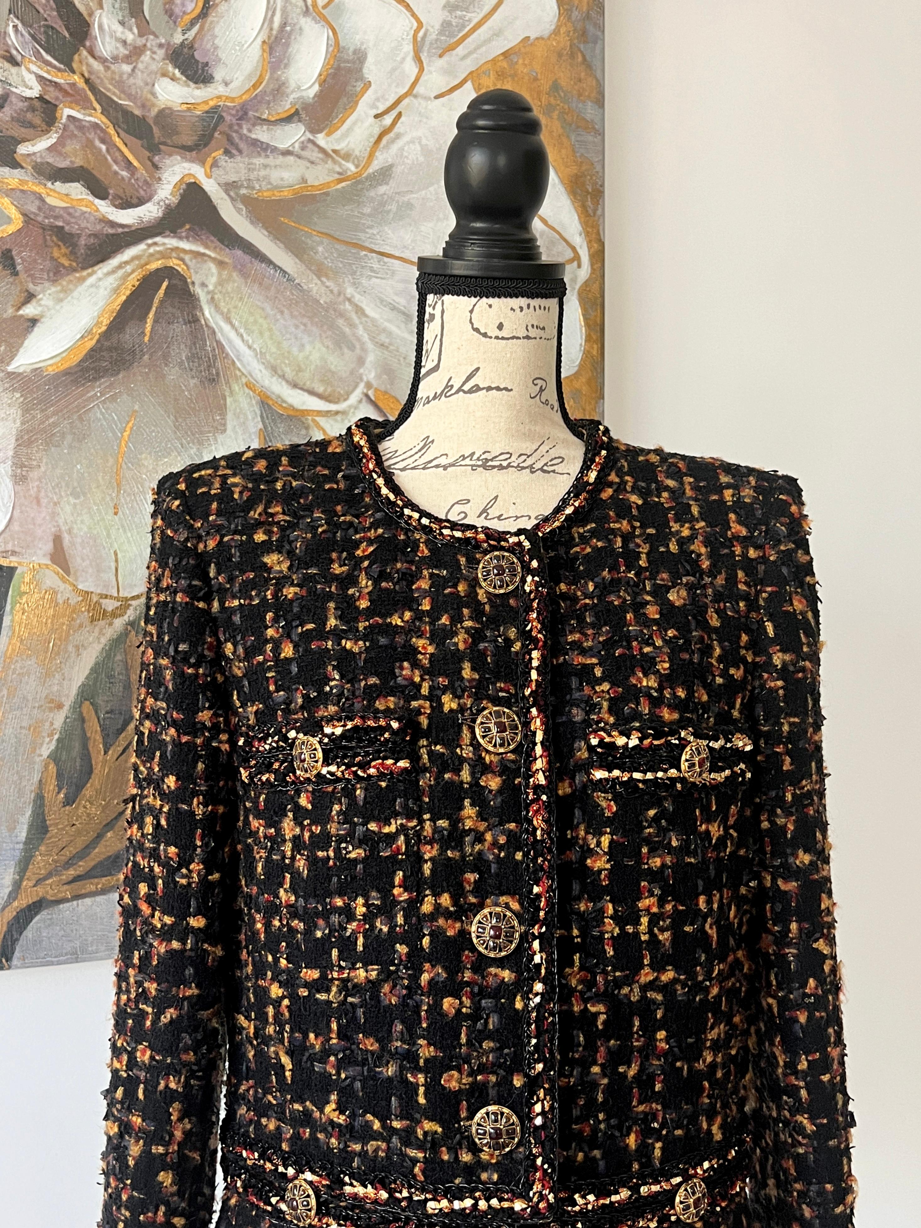 Chanel New-York Kollektion, schwarze Tweed-Jacke, 2019 im Angebot 1