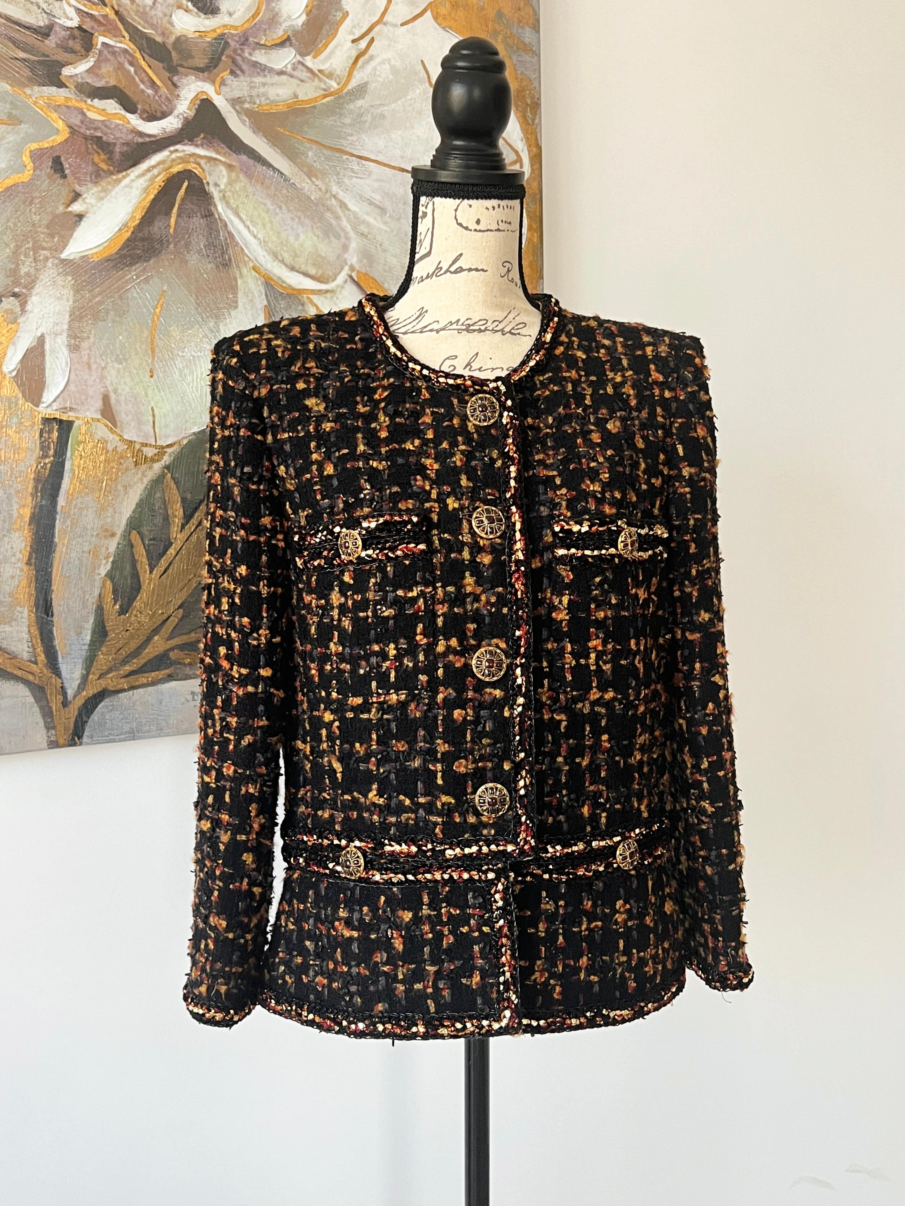 Chanel New-York Collection Black Tweed Jacket, 2019 For Sale 5