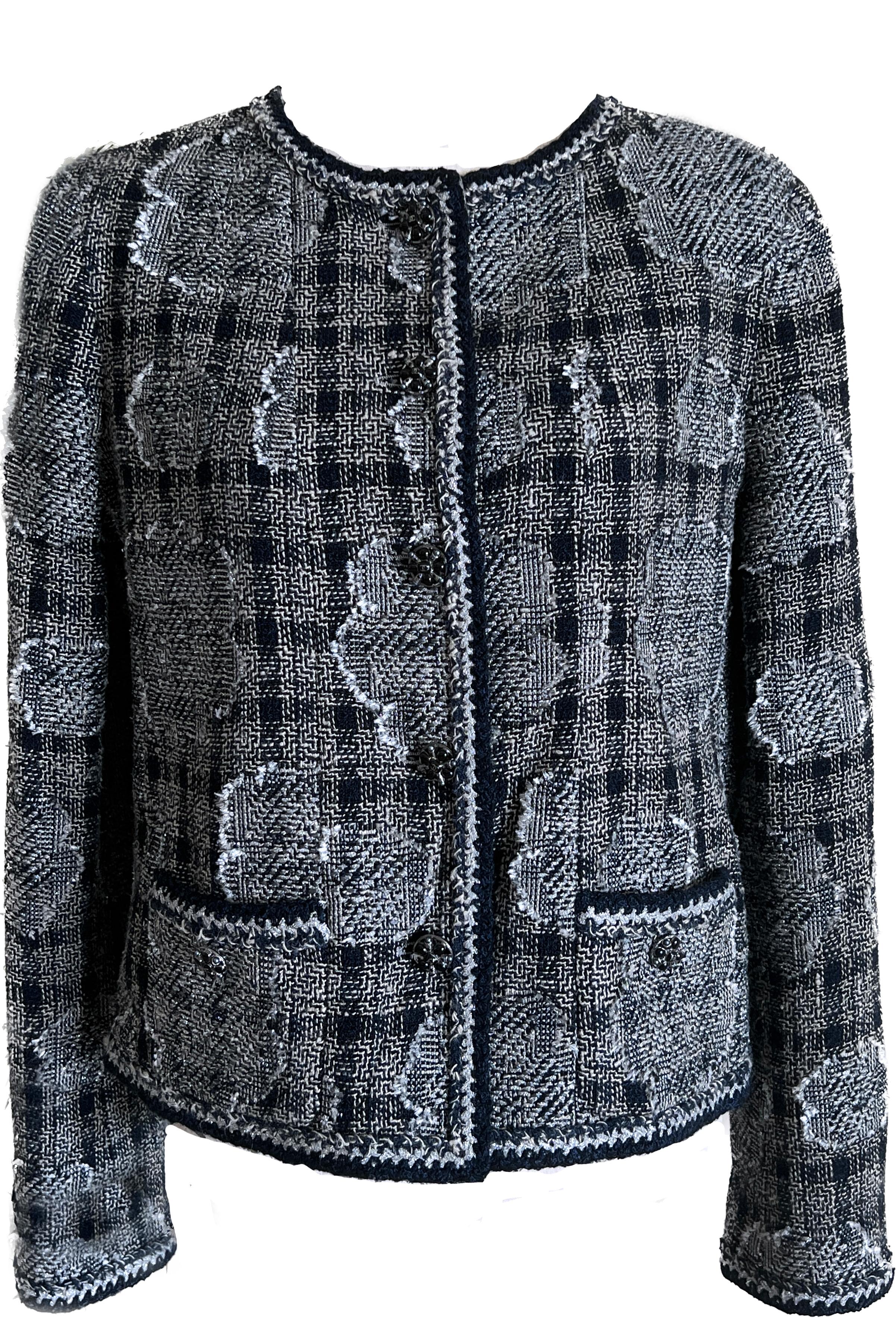 Chanel New-York Collection Tweed Jacket with Camellias