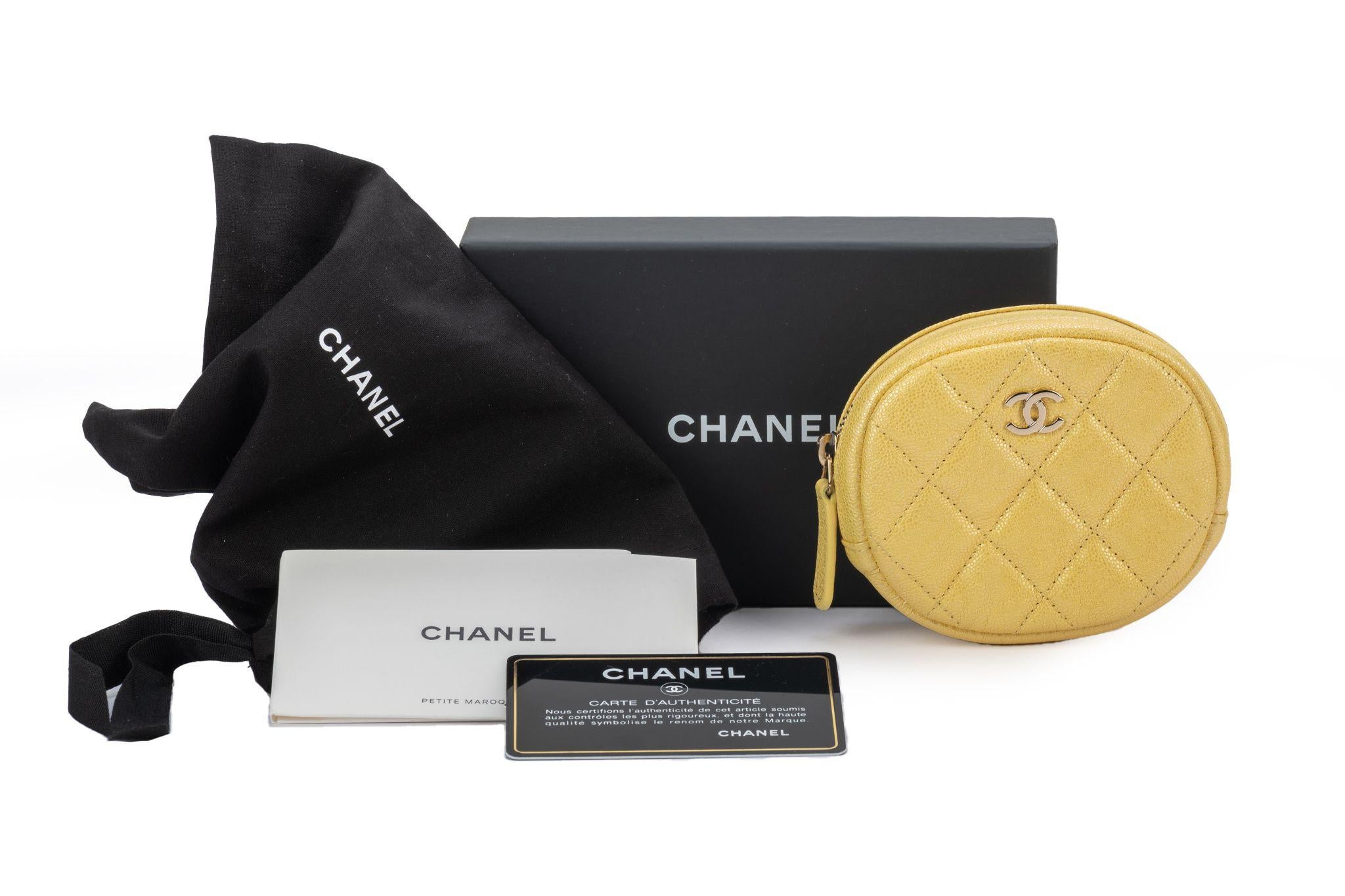 Women's Chanel NIB Iridescent Yellow Coin Case For Sale