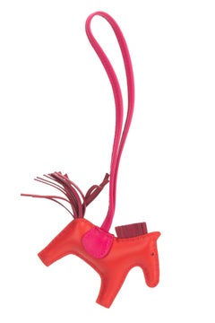 Hermès NIB Red Fuchsia Small Rodeo Charm