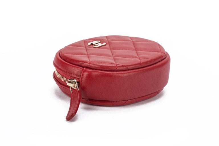 Chanel NIB Red Quilted Caviar Coin Case at 1stDibs