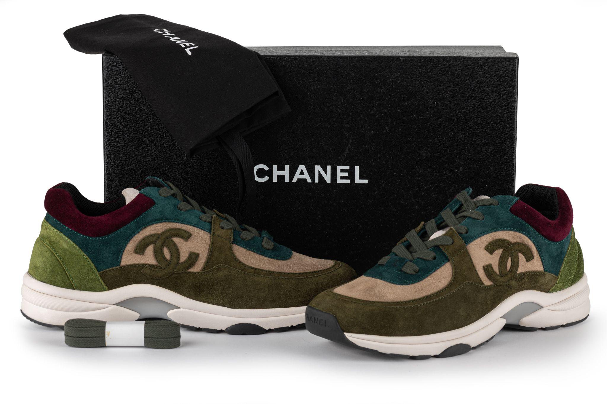 Chanel NIB Suede Multicolor Sneakers 39 5