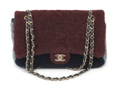 Chanel NIB Tricolor Shearling Jumbo Flap