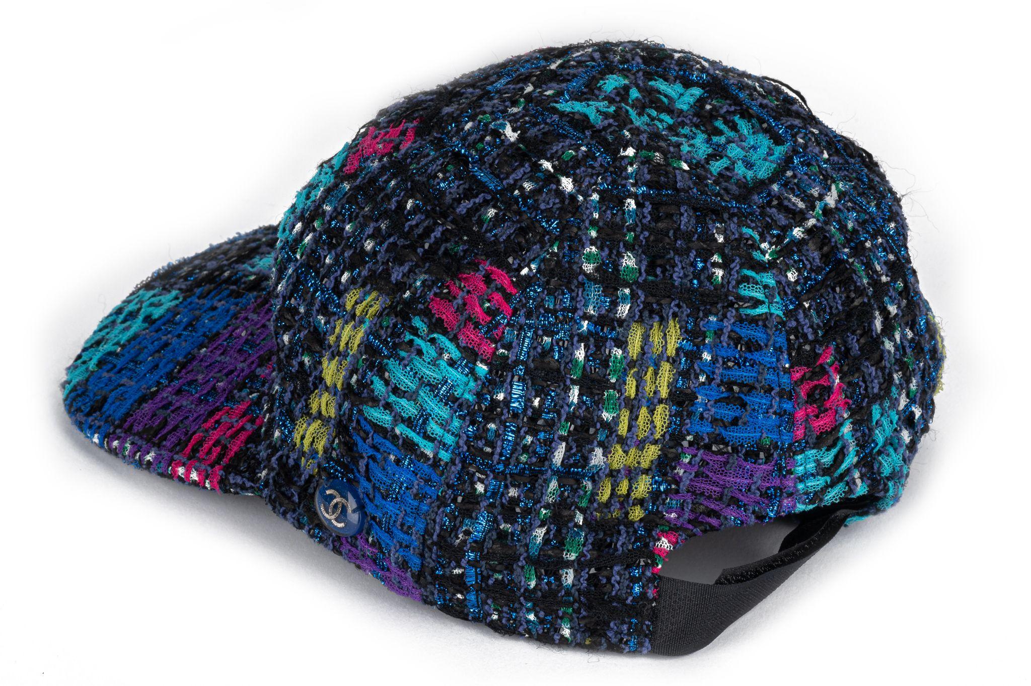Chanel new multicolor tweed medium baseball hat. Back adjustable velcro strap. Comes with original box.
