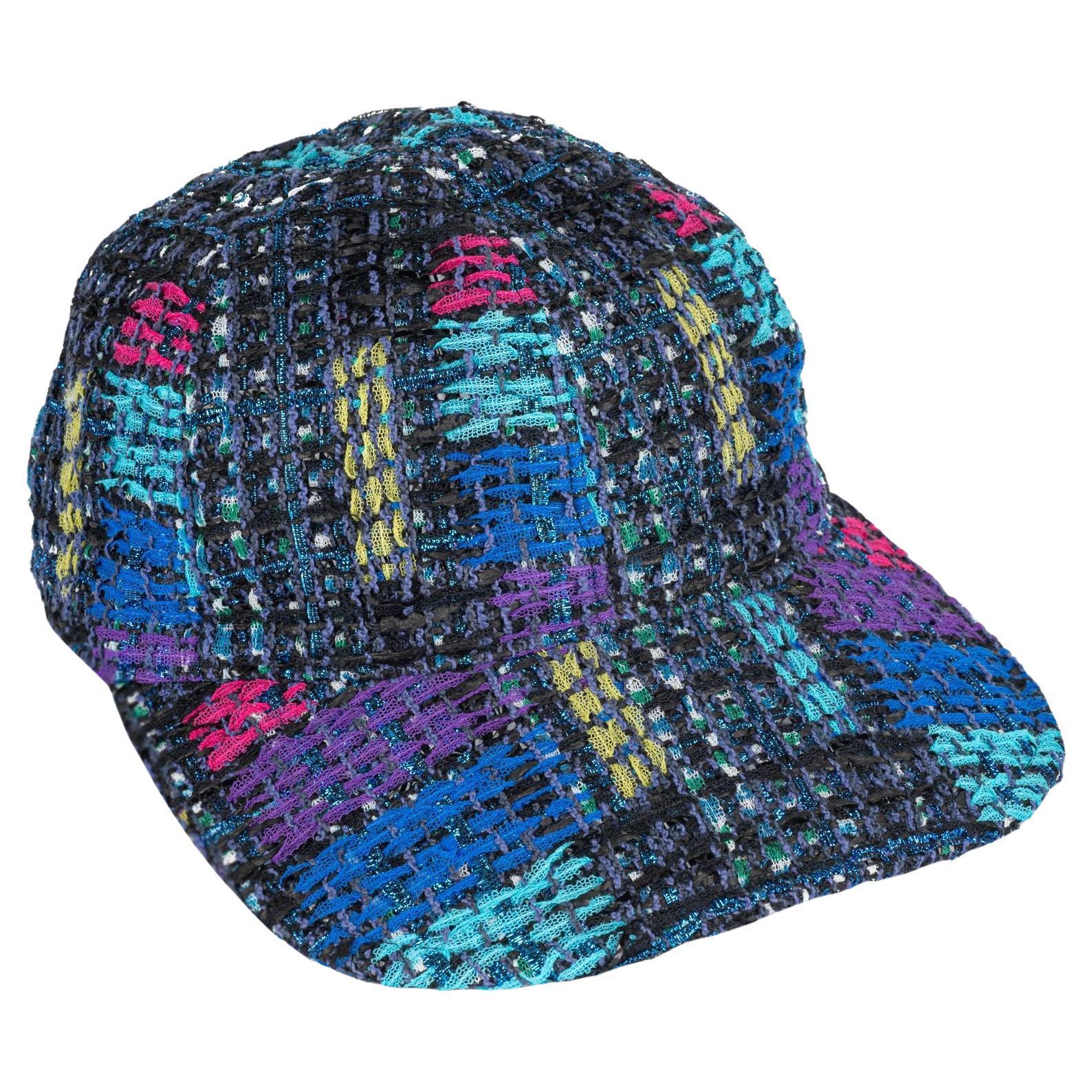 Chanel NIB Tweed Baseball Hat Medium For Sale