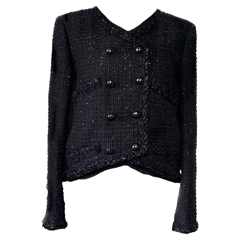 Chanel Tweed Jacket With Cc Buttons - 145 For Sale on 1stDibs