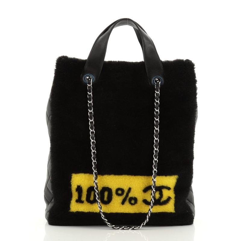 Chanel No. 5 Comic Tote Shearling Large In Good Condition In NY, NY