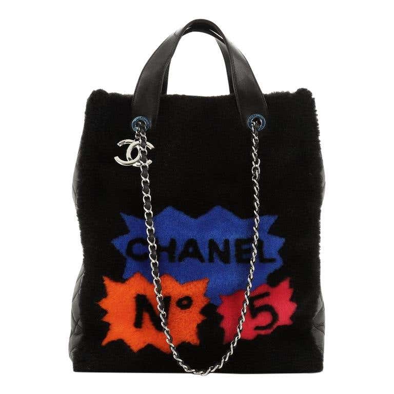Chanel No. 5 Comic Tote Shearling Large at 1stDibs